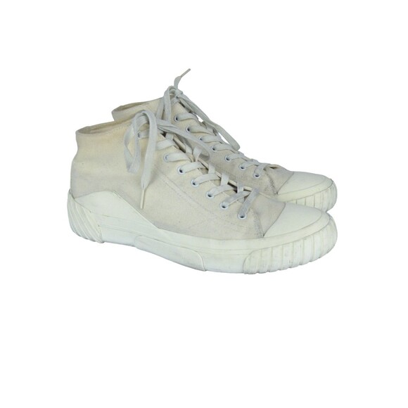 Kenzo Men Kenzo Tiger Crest High Top Sneakers Mens EU 45 US 12 Off White Canvas Designer